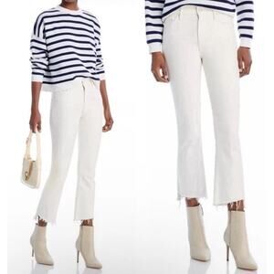 Mother Denim The Insider Crop Step Fray Jeans in Cream Puffs Size 27